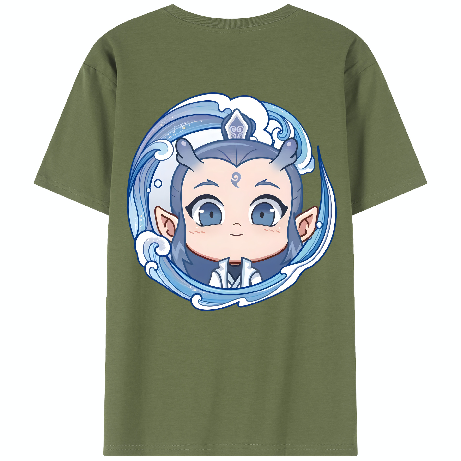 （画像用） Ne Zha 2 ナタ 魔童の大暴れ 綿100％半袖Tシャツ（背面プリント）